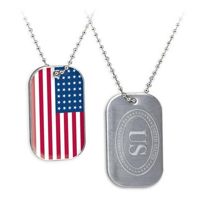 Mua Mô hình miễn phí thẻ nhận dạng thú cưng trống khắc Custom American Flag Dog Tag With Chain Logo sản xuất trực tuyến