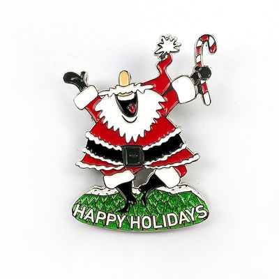 2D / 3D Santa Pin Badge với Safety Pin cho Giáng sinh Half Marathon